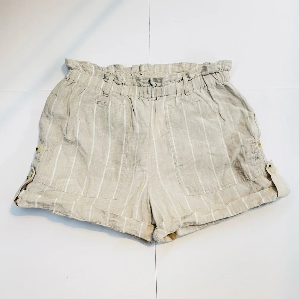 ANTHROPOLOGIE — SANCTUARY THE ISLAND SHORTS IN HAMPTON STRIPE, CREAM/WHITE LINEN - Picture 8 of 12